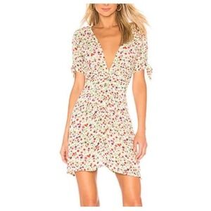 Faithfull the Brand Marianne Mini Dress Bastille Floral Mini Dress Deep Vneck 10